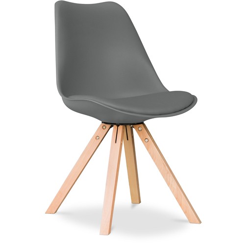 Scandinavian design dark gray polypropylene chair with Cushion
