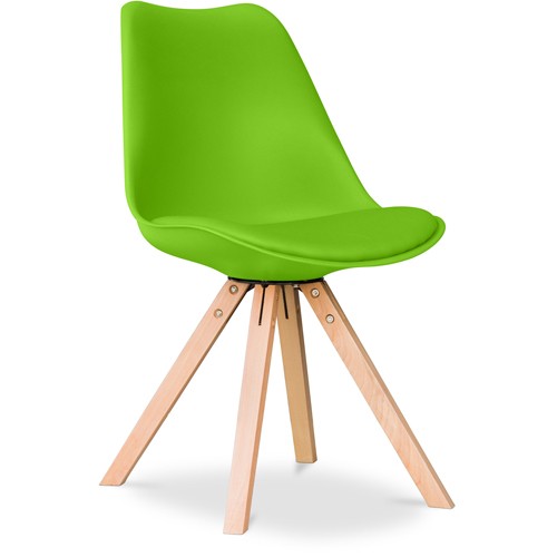Scandinavian design green polypropylene chair with Cushion