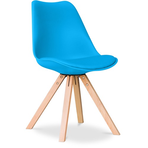 Scandinavian design blue polypropylene chair with Cushion