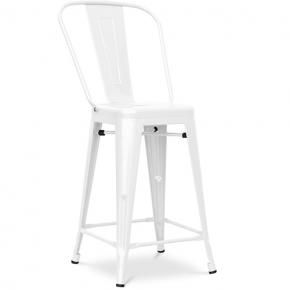 Tolix A Bar Stool With backrest and footrest White