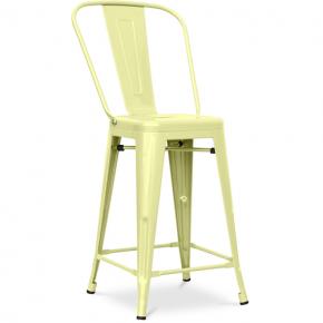 Tolix A Bar Stool With backrest and footrest Light Yellow
