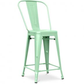 Tolix A Bar Stool With backrest and footrest Light Green