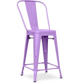 Tolix A Bar Stool With backrest and footrest purple