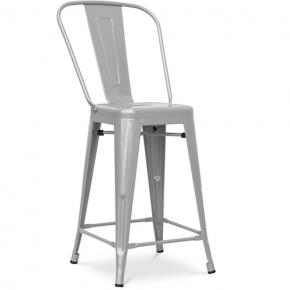 Tolix A Bar Stool With backrest and footrest gray