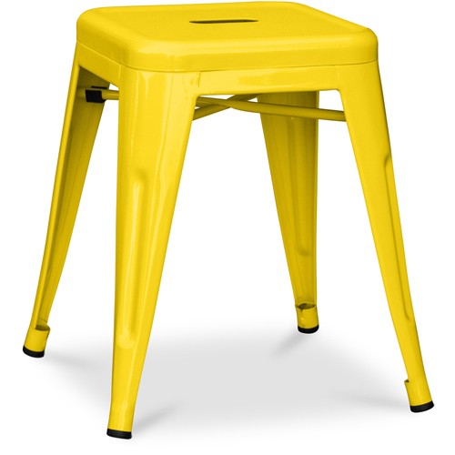 Tolix stool metal cafe dining yellow