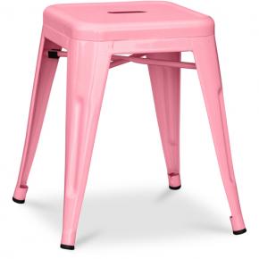 Tolix stool metal cafe dining pink