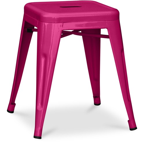 Tolix stool metal cafe dining purple