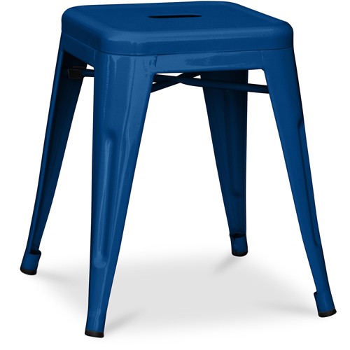 Tolix stool metal cafe dining dark blue