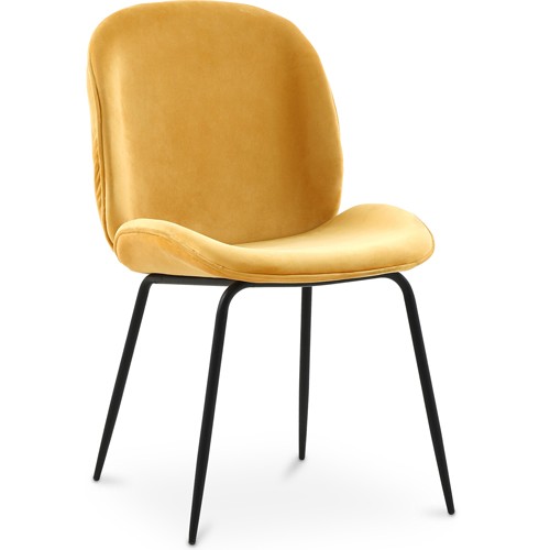 Beetle Chair Upholstered Velvet Mustard