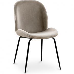 Beetle Chair Upholstered Velvet Taupe