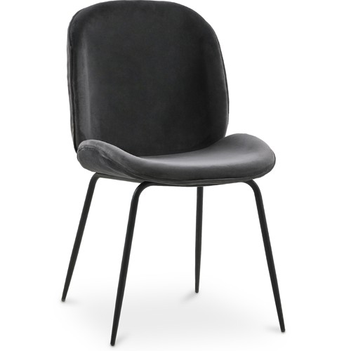 Beetle Chair Upholstered Velvet Dark Gray