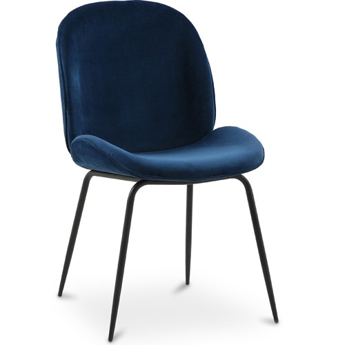 Beetle Chair Upholstered Velvet Dark Blue
