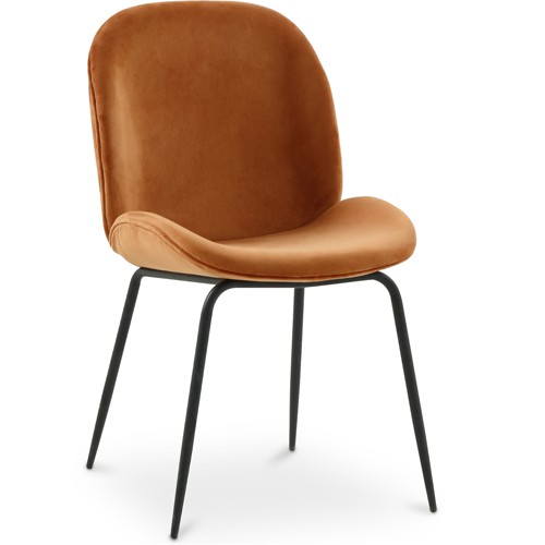 Beetle Chair Upholstered Velvet Brick
