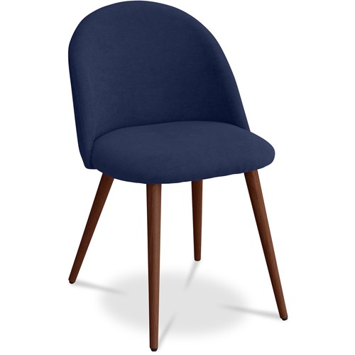 Dining Chairs Dark Blue Upholstered Scandinavian Design