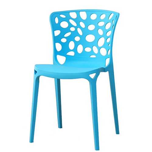 PP Chair Blue Stackable Hollow Out Durable