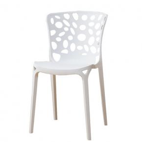 PP Chair White Stackable Hollow Out Durable