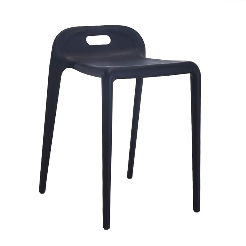 PP Stool Stackable Black Waiting Chair