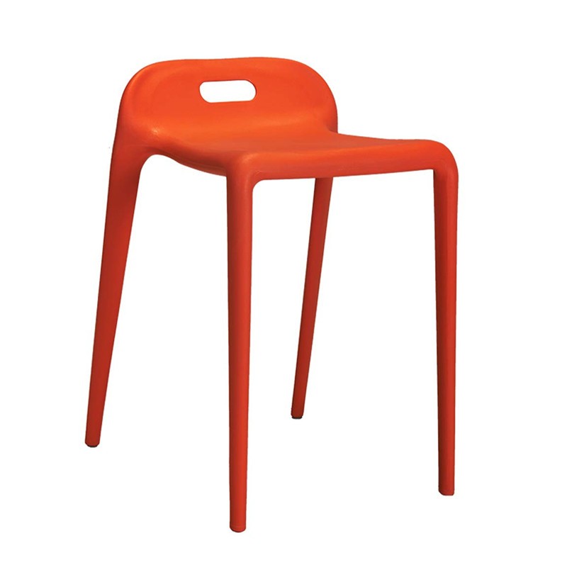 PP Stool Stackable Orange Waiting Chair
