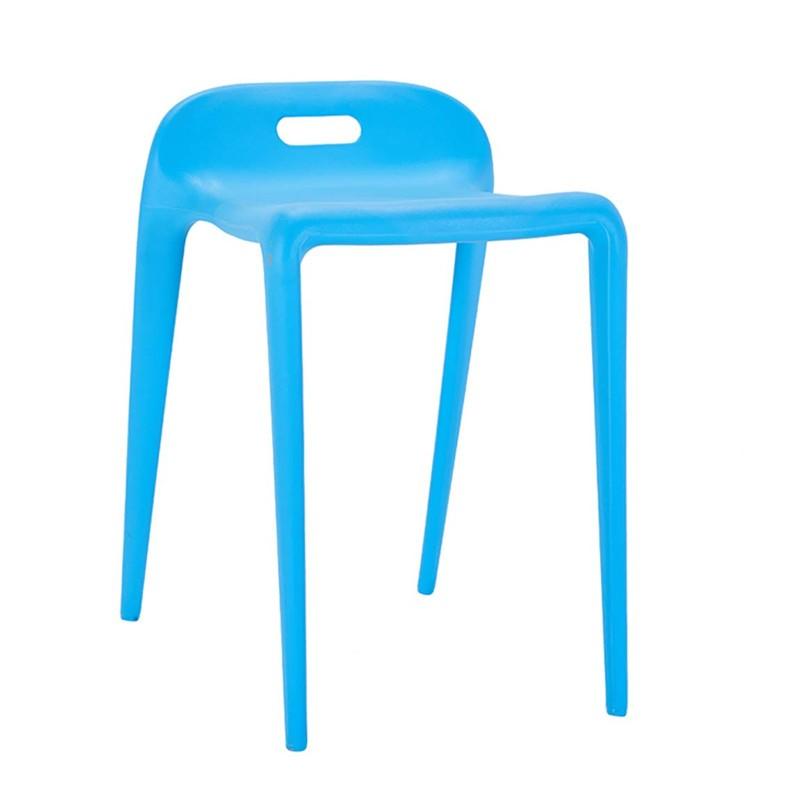 PP Stool Stackable Blue Waiting Chair