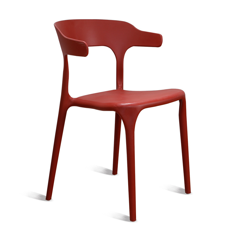 Polypropylene chair wine red stackable cafe restaurant dining 