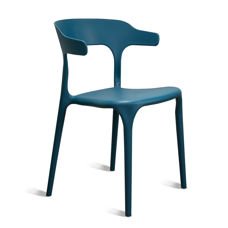 Polypropylene chair dark blue stackable cafe restaurant dining 