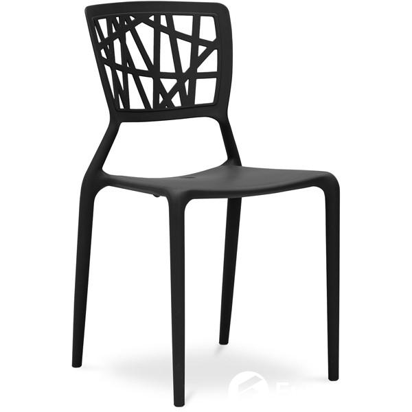 Viento PP Chair stylish hollow out stackable black plastic garden outdoor