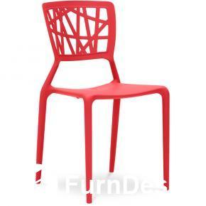 Viento PP Chair stylish hollow out stackable red plastic garden outdoor
