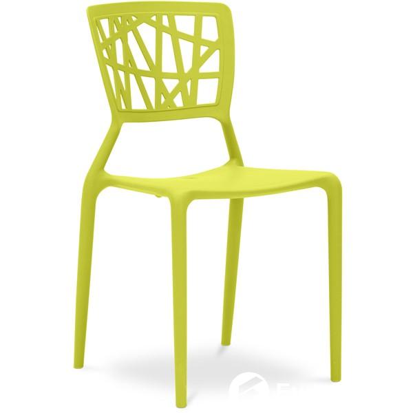 Viento PP Chair stylish hollow out stackable yellow plastic garden outdoor