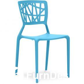Viento PP Chair stylish hollow out stackable blue plastic garden outdoor