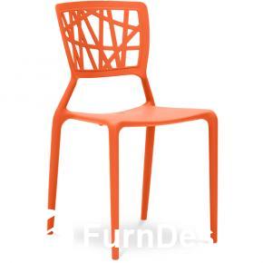 Viento PP Chair stylish hollow out stackable orange plastic garden outdoor