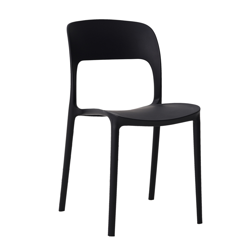 Polypropylene chair stackable black plastic dining cafe leisure luxury