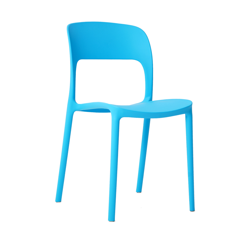 Polypropylene chair stackable lake blue plastic dining cafe leisure luxury