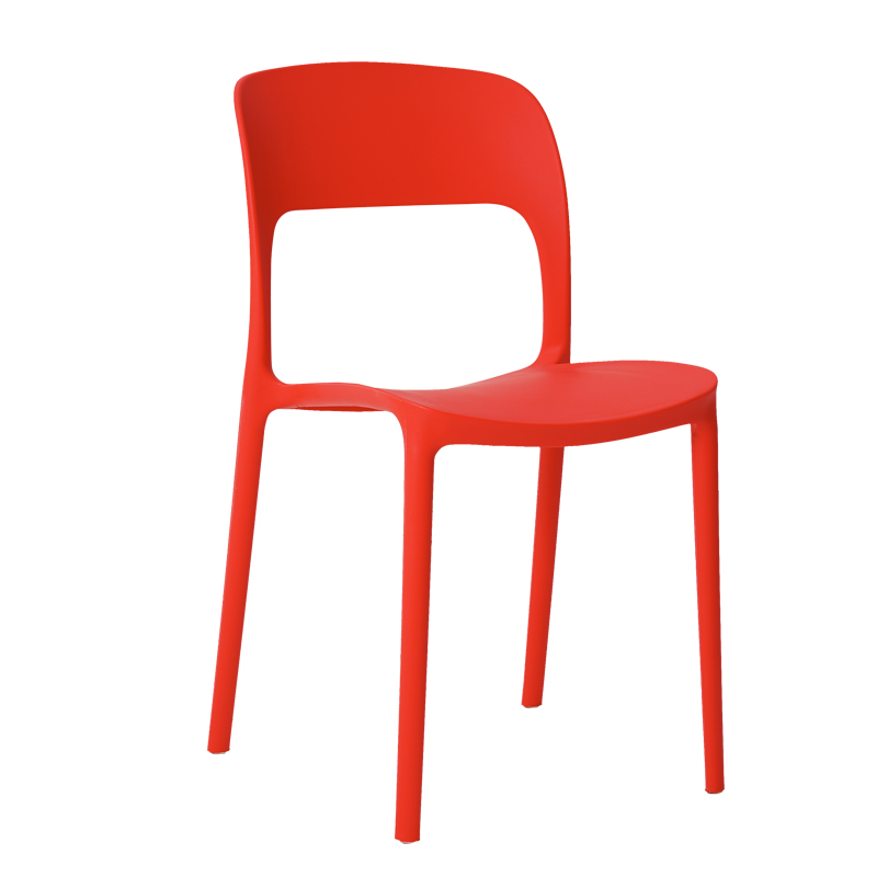 Polypropylene chair stackable red plastic dining cafe leisure luxury