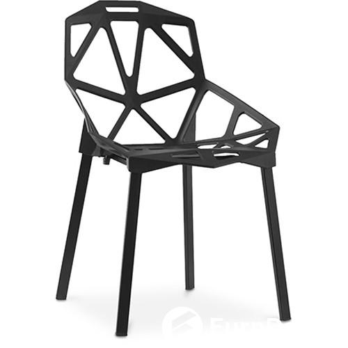 Polypropylene pp plastic chair black hollow out metal leg dining cafe leisure