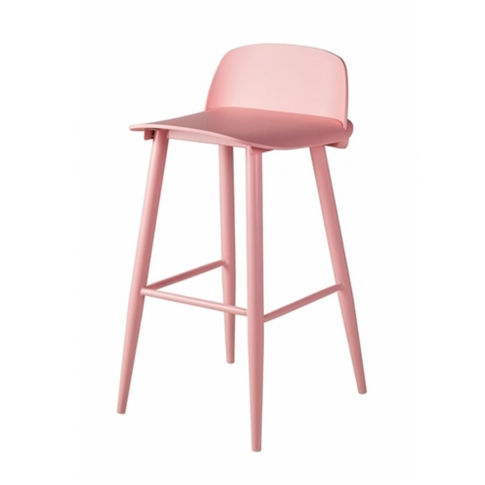 Nerd bar stool pink comfortable backrest and footrest