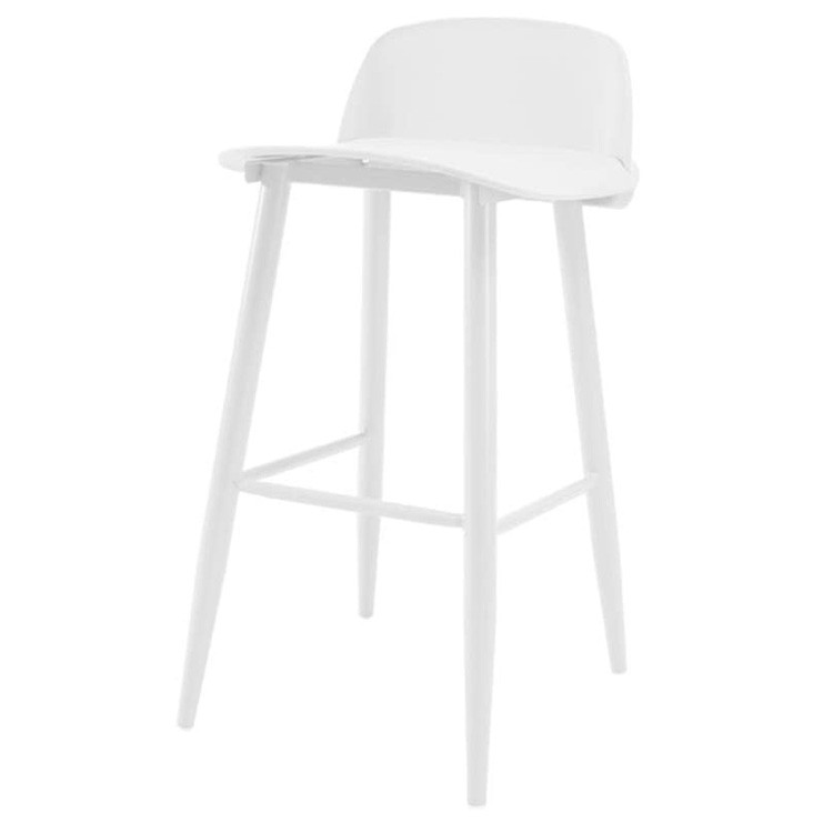 Nerd bar stool white comfortable backrest and footrest