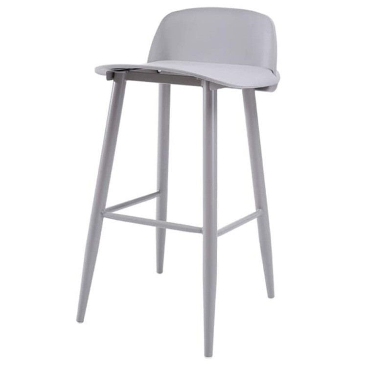 Nerd bar stool gray comfortable backrest and footrest
