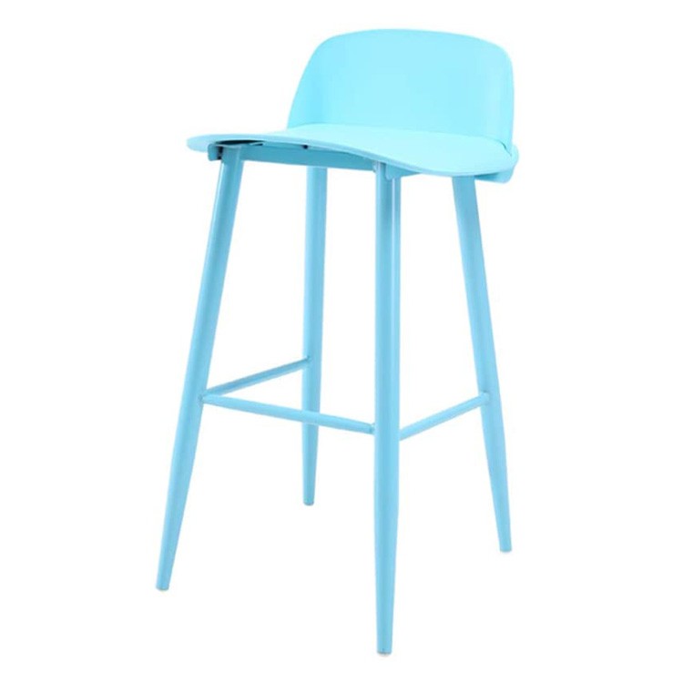 Nerd bar stool blue comfortable backrest and footrest