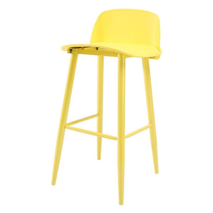 Nerd bar stool yellow comfortable backrest and footrest