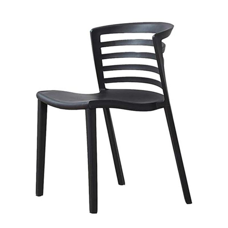 Venice Chair Black Polypropylene Stackable Outdoor Garden Dining Cafe