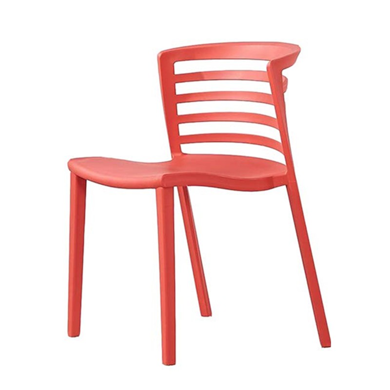 Venice Chair Red Polypropylene Stackable Outdoor Garden Dining Cafe