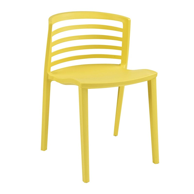 Venice Chair Yellow Polypropylene Stackable Outdoor Garden Dining Cafe