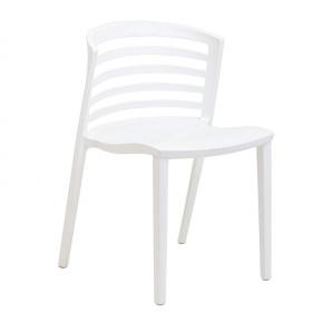 Venice Chair White Polypropylene Stackable Outdoor Garden Dining Cafe