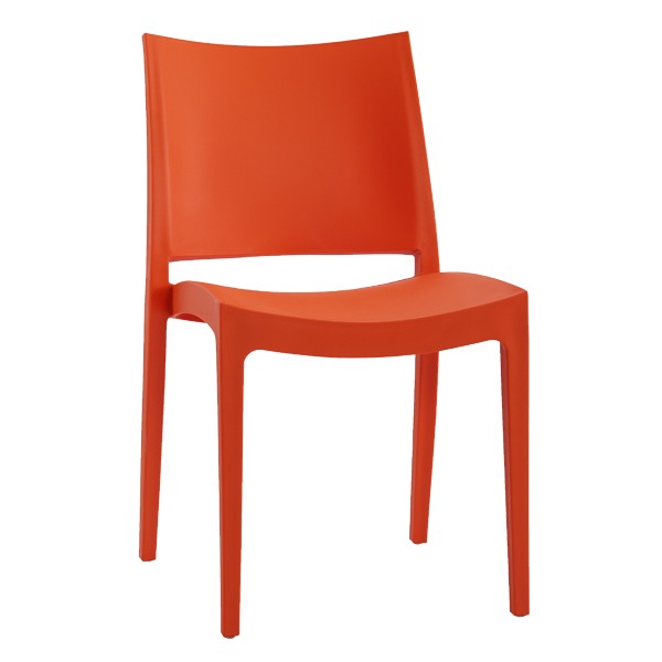 Polypropylene Chair Orange restaurant cafe dining stackable