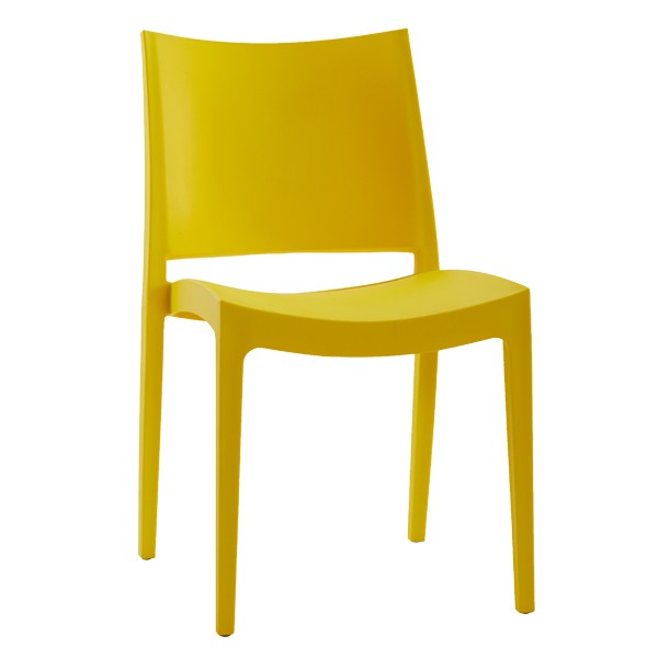 Polypropylene Chair Yellow restaurant cafe dining stackable