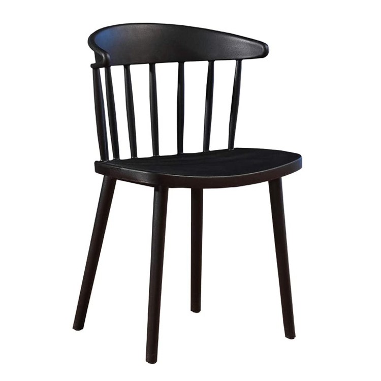 Windsor Dining Chair Black PP Kitchen Cafe Comfortable