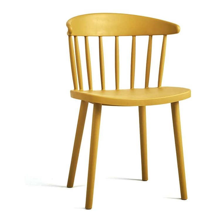 Windsor Dining Chair Yellow PP Kitchen Cafe Comfortable