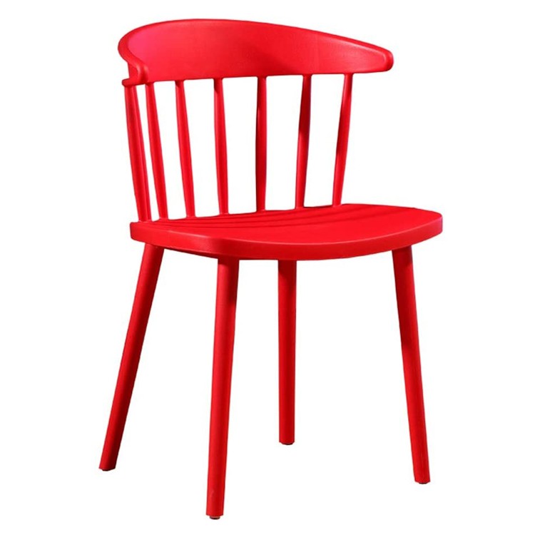 Windsor Dining Chair Red PP Kitchen Cafe Comfortable