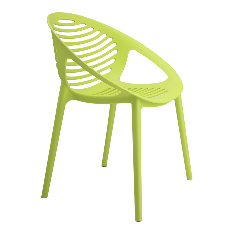 PP Chair armrest green stackable leisure outdoor garden dining cafe