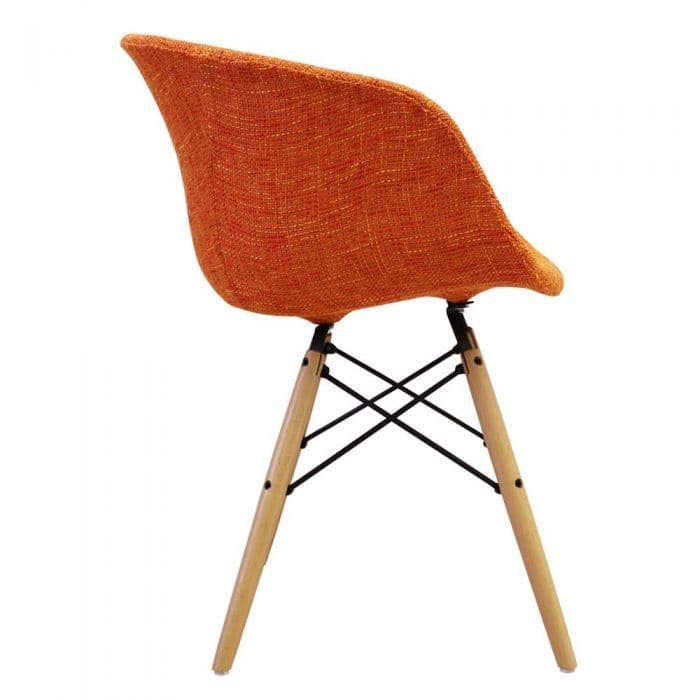 Vogue Armchair Natural Legs Orange Fabric Covered